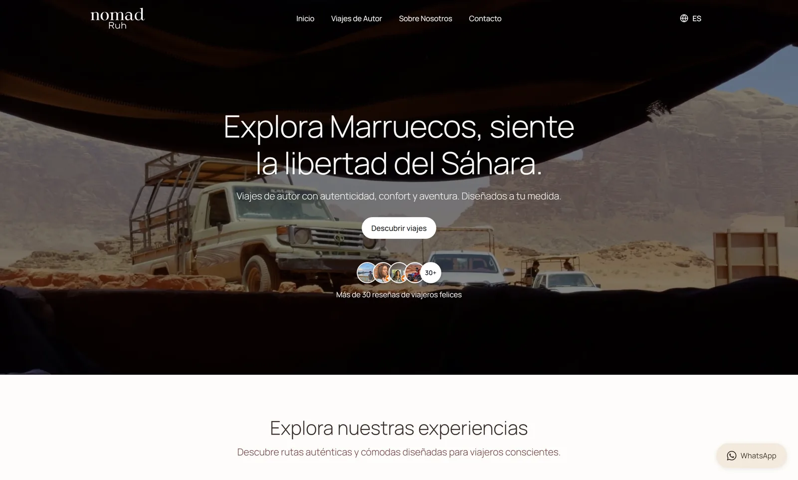 Página web de Nomad Ruh Travel